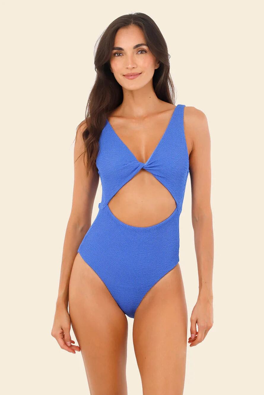 Malai Textured Wave Sunny Blue Twix One Piece NWT SIZE S M